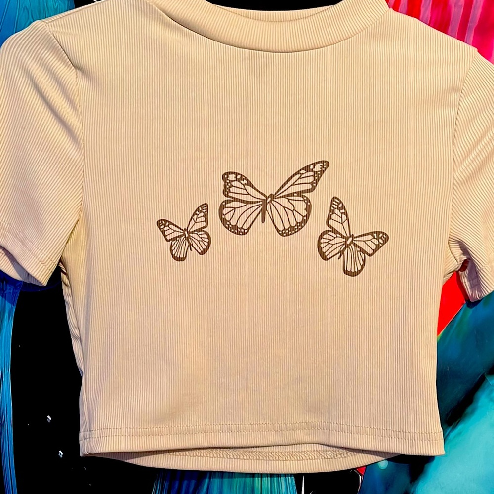 ~Shein butterfly crop top~